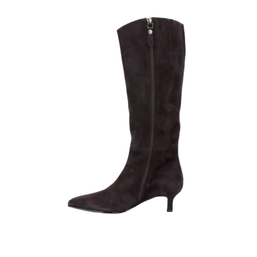 Stivale Janet&Janet camoscio marrone tacco 4 cm