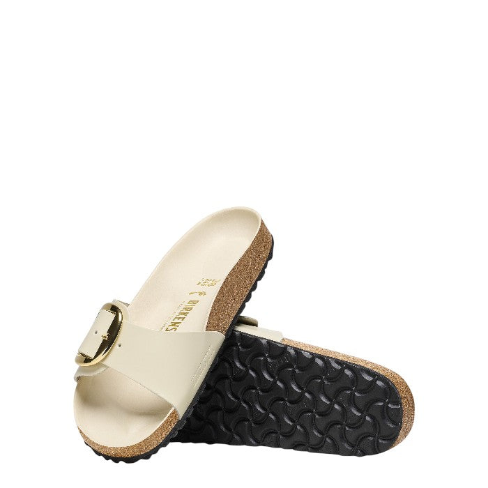 Birkenstock Madrid Big Buckle panna vernice