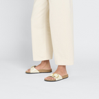 Birkenstock Madrid Big Buckle panna vernice